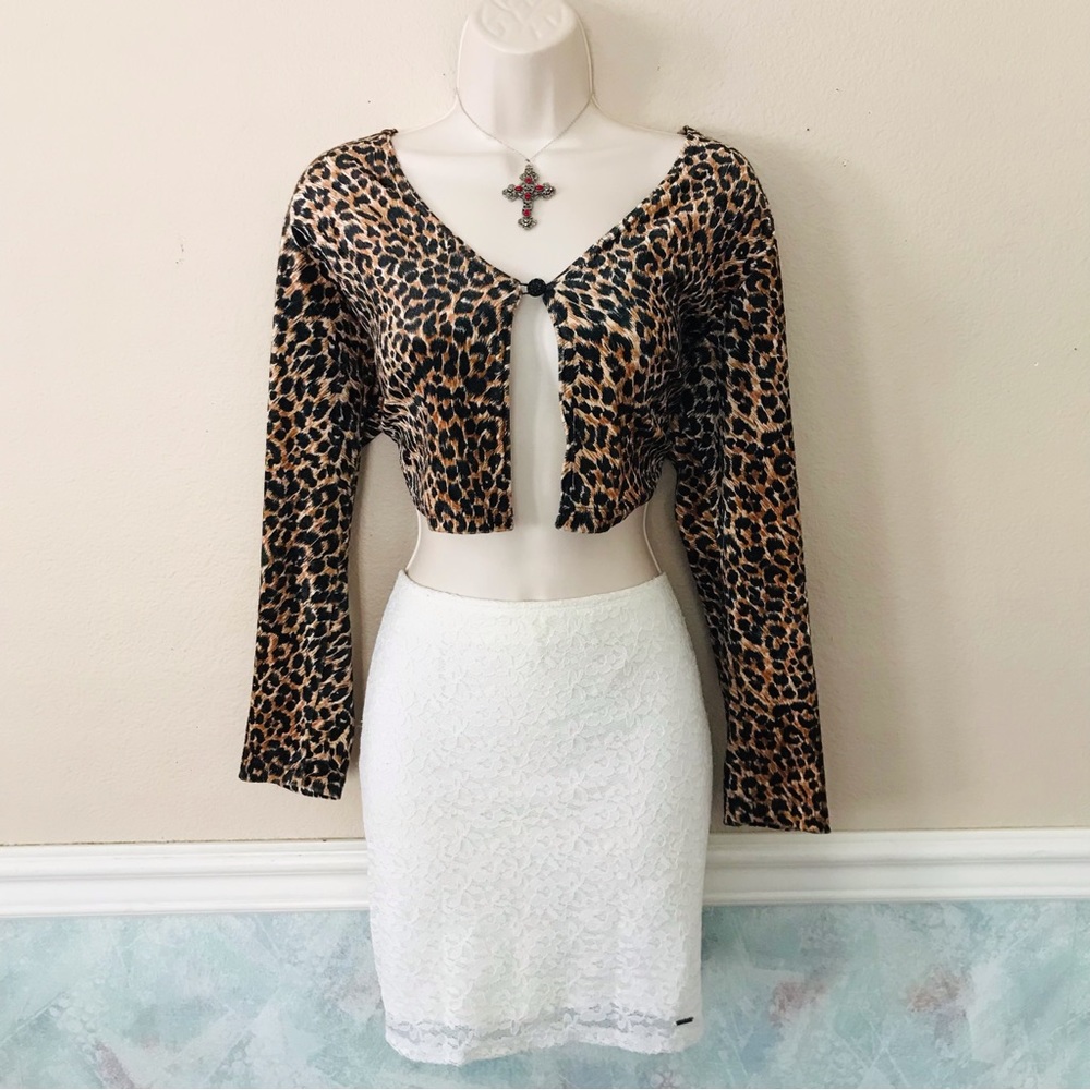 Hollister Y2K Style Sexy Floral White Lace Mini Skirt Goth Coquette Size Large